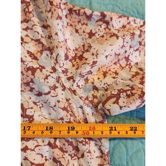 Ralph Lauren Women Large‎ Brown Floral Long Sleeve Button Up Boho Hippie Shirt - Picture 8 of 9